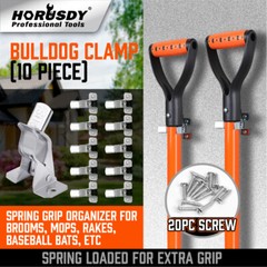 Garden Tool Organizer 10 Pack Shovel Holder Wall Mount Broom Mop Spring Grip H-D