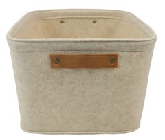 Large Gray Felt Decorative Storage Basket 16.5 in x 14 in x 10.5 in
