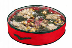 Wreath Storage Bags 48″ Red with Clear Front Handles Garland Storage Bags