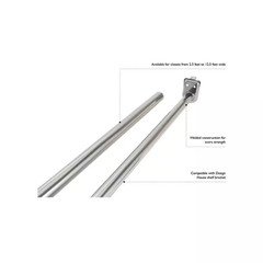 Design House Adjustable Closet Rod, Steel 65 In. to 120 In. L, Polished Chrome