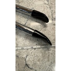 Set of 2 Vintage Lee Rowan Hangers Chrome-plated Finish Black Plastic Tips