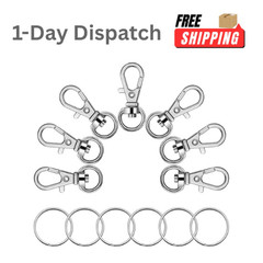 20Pcs Swivel Snap Hook Set Stainless Steel with Split Key Rings for DIY