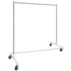 Z-Base Clothes Rack Garment Rack Rolling Storage Garment Shelf Silver Sturdy