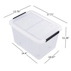 Lasbily 4 Packs 30 Quart Stackable Plastic Storage Bins with Lids and Wheels