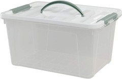 Durable 14 Quart Waterproof Clear Latching Box Perfect for Organizing Crafts