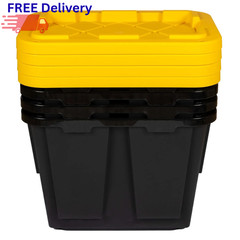 Greenmade 12 Gallon Storage Bin 4 Pack Heavy Duty Stackable Tote with Lid New