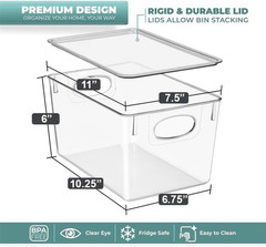 Large Clear Plastic Bins with Lids – Stackable Organizer for Toys, Clothes, Medi