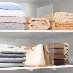 11 Inches [Extra Tall Version] Clear Shelf Dividers for Closet Organization a…