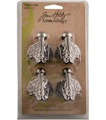 Foundations Metal Box Feet, 4 Feet per pack, 1-1/2 x 2 Inches, Antique Nickel Fi