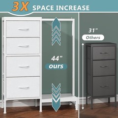 2-in-1 Tall Dresser Clothes Rack 4 Drawer Storage Anti-Tip Small Space New