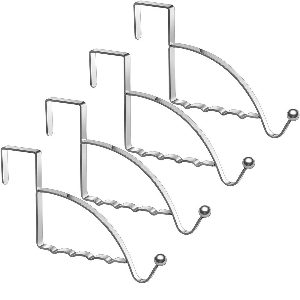 4 Pcs Over The Door Hooks Hanger Closet Valet Hooks for Coats Clothes Robes Hats