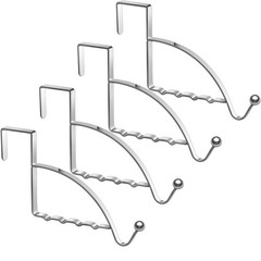 4 Pcs Over The Door Hooks Hanger Closet Valet Hooks for Coats Clothes Robes Hats