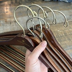 Nordstrom Wooden Hangers Lot of Six(6) Mahogany Cherry High Gloss Suits Jackets
