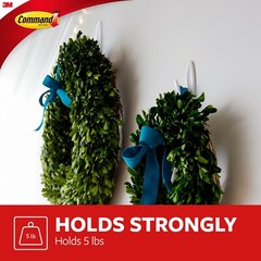 2 Packs 3M Command 4 Large Designer Hooks & 6 Adhesive Strips Per Pack Max 5 lb
