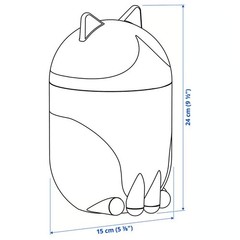 NEW IKEA GREJSIMOJS Cat Shaped Storage Box – Black / White (506.031.78)