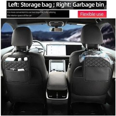 PU Leather Car Seat Organizer Storage Bag Universal Auto Backseat Pocket
