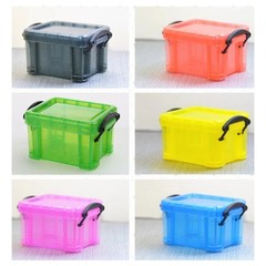 Mini Clear Plastic Storage Box with Locking Lid Portable Jewelry Container Case