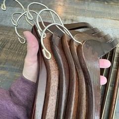 Nordstrom Wooden Hangers Lot of Six(6) Mahogany Cherry High Gloss Suits Jackets