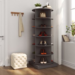 Modern 6-Tier Rotating Shoe Rack Tower 360° Spinning Shoe Display Carousel US
