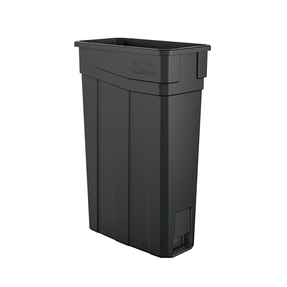 23 Gallon Resin Narrow Trash Can with Handles, Gray, Made in the USA