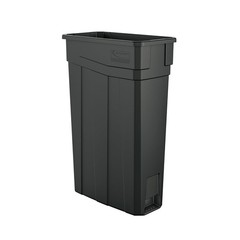 23 Gallon Resin Narrow Trash Can with Handles, Gray, Made in the USA