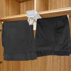 23.2*18.1*3.7in Beige Pull Out Trousers Rack 22 Arms Steel Pull Out Pants Rack