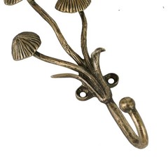 SOFFEE DESIGN 2pcs Metal Gold Coat Hooks with 3D Mushrooms Shape, for Entrywa…