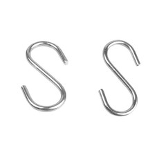 48PCS 1.2 Inch 304 Stainless Steel S Hooks, Heavy Duty M2 Hanging Hooks 1.2inch