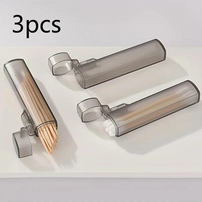 Mini Clear Storage Box Portable Travel Case Toothpicks Cotton Swabs Band-Aids