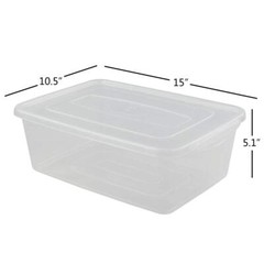 Clear Plastic Storage Bin, 14 Quart Latching Box Container with Lid, 4 Packs