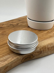 1oz/30 ml Aluminum Tin Container Metal Storage Jar Screw Round top
