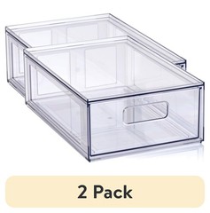 2 pack Clear Glossy Plastic Pull-Out Closet Drawer Small Size Adult Size