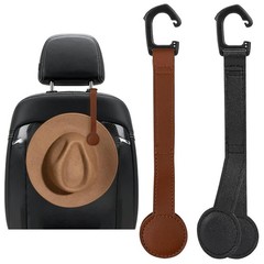 2 Pcs Cowboy Hat Holder for Truck,Magnetic Hat Clip,Leather Hat Holder for Ca