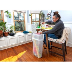 Rubbermaid Wrap N’ Craft Plastic Wrapping Paper Holder Container, Clear, (Used)