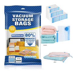 12 Pack Vacuum Storage Bags – 2 Jumbo, 5 Large, 5 Medium – Space Saver+Hand Pump