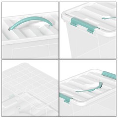 Anbers 4/6/8-Packs Stackable Latching Box W/ Lid, Plastic Storage Bins, 14-Quart
