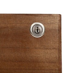 2-tier Wooden Desktop Storage Box W/Lockable Drawers Walnut Flat File Cabinet