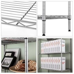New 5 Tier Wire Shelving Rack Adjustable Shelf Storage Unit Heavy Duty Silver