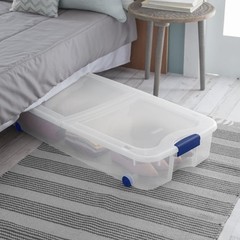 (2 pack) Sterilite 66 Quart Ultra Storage Box, Clear Underbed Storage Free Ship