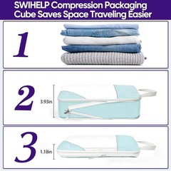 Compression Packing Cubes for Suitcases 6 Set Travel Luggage Organizer Packin…