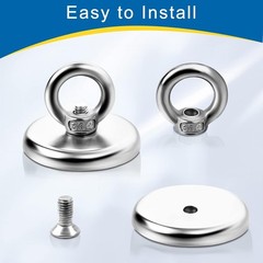 Strong Magnetic Hooks 6 Pack, 100 Lbs (45 KG) Pulling Force Rare Earth Neodymium