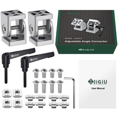 JiGiU 2PCS Angle Connector Joint Connector 4040 Nut 8 Flexible Hinge 180° Rotati