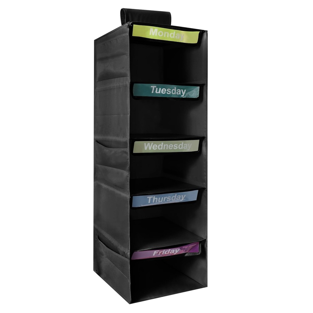 Yuuchoringee 5-Shelf Weekly 32.3 inches x 11.8 x 11 inches, Black