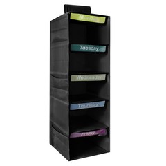 Yuuchoringee 5-Shelf Weekly 32.3 inches x 11.8 x 11 inches, Black