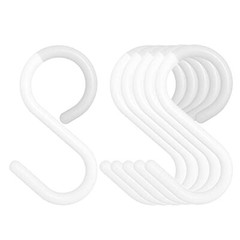 6-Pack Secure & Quiet Plastic S Hooks, Small (2.4inch) White – 6 Count