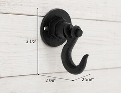 Black Industrial Swivel Clevis Eye Wall Hook Heavy Duty Cast Iron Antique Design