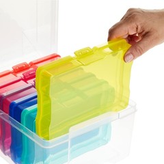 Paper Junkie Photo Storage Box – 4 x 6 in 7.3 x 8.2 x 5.5 inches, transparent