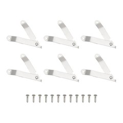 10pcs Lid Folding Support Hinges Silver Folded L 2.6″/65mm Plate W 0.4″/11mm
