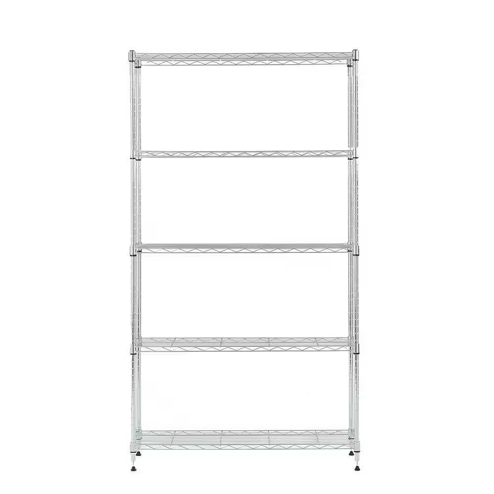 Chrome 5-Tier Steel Shelving (11.8 In. X 33.5 In. X 59 In.)