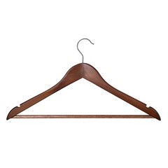 Solid Wood Suit Hangers 60 Pack 5 Count Walnut Finish Swivel Hook Pants Bar New